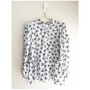 Vintage Bow Tie Print Blouse